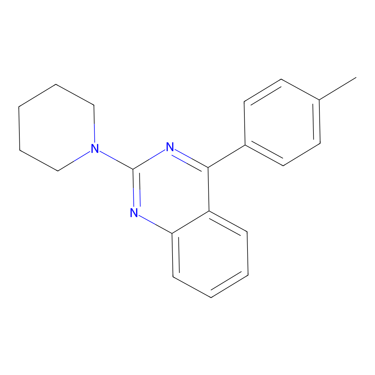 4-(4-Methylphenyl)-2-piperidin-1-ylquinazoline molecular structure, CAS 14005-55-1