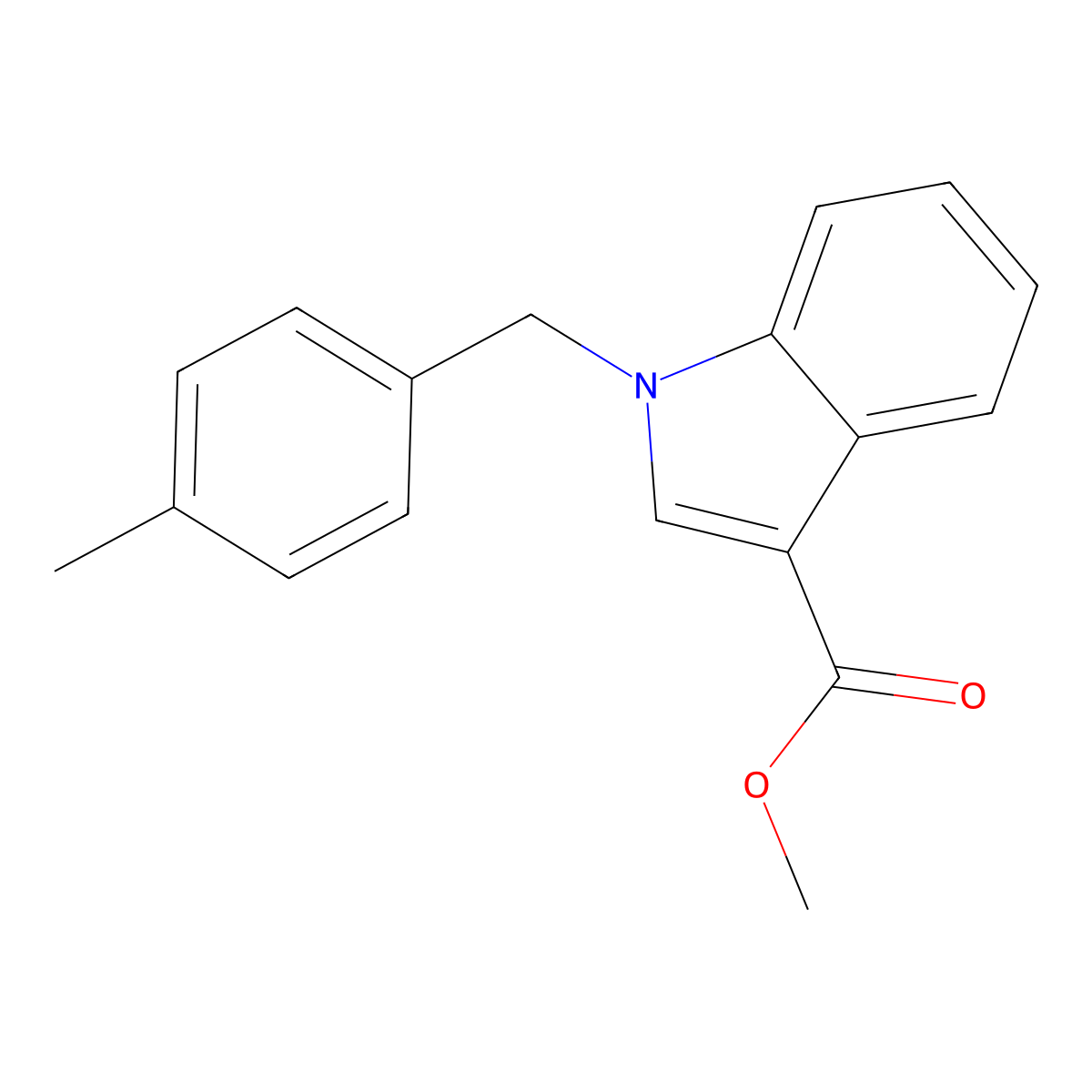 methyl 1-(4-methylbenzyl)-1H-indole-3-carboxylate molecular structure, CAS 1400539-86-7
