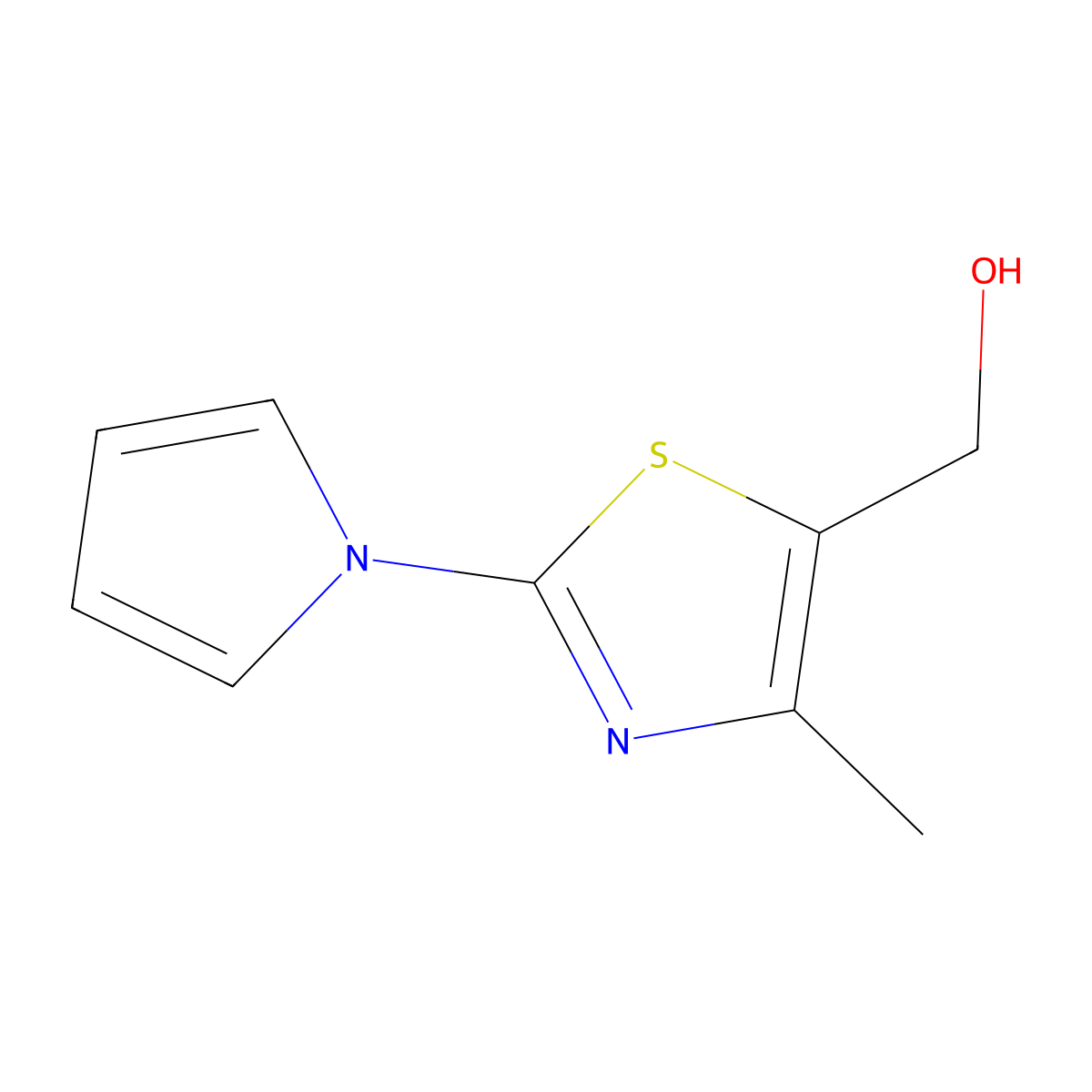 [4-methyl-2-(1H-pyrrol-1-yl)-1,3-thiazol-5-yl]methanol molecular structure, CAS 1400539-92-5
