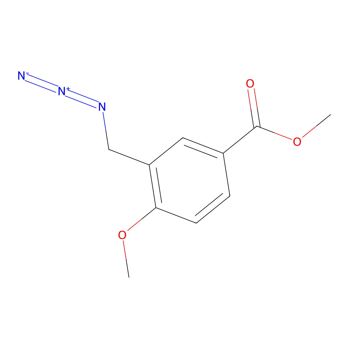 Methyl 3-(azidomethyl)-4-methoxybenzoate molecular structure, CAS 1400540-01-3
