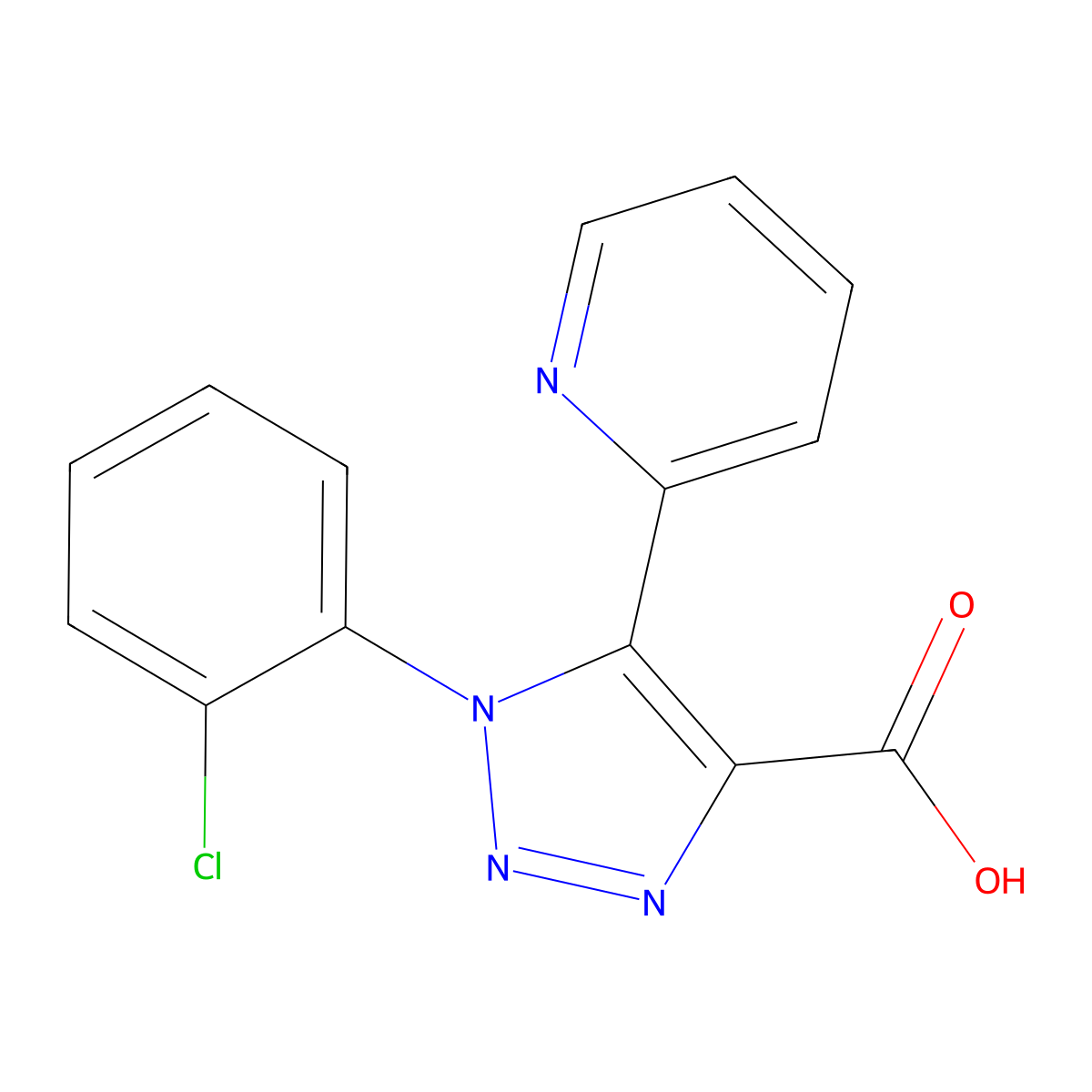 1-(2-chlorophenyl)-5-(pyridin-2-yl)-1H-1,2,3-triazole-4-carboxylic acid molecular structure, CAS 1400540-05-7