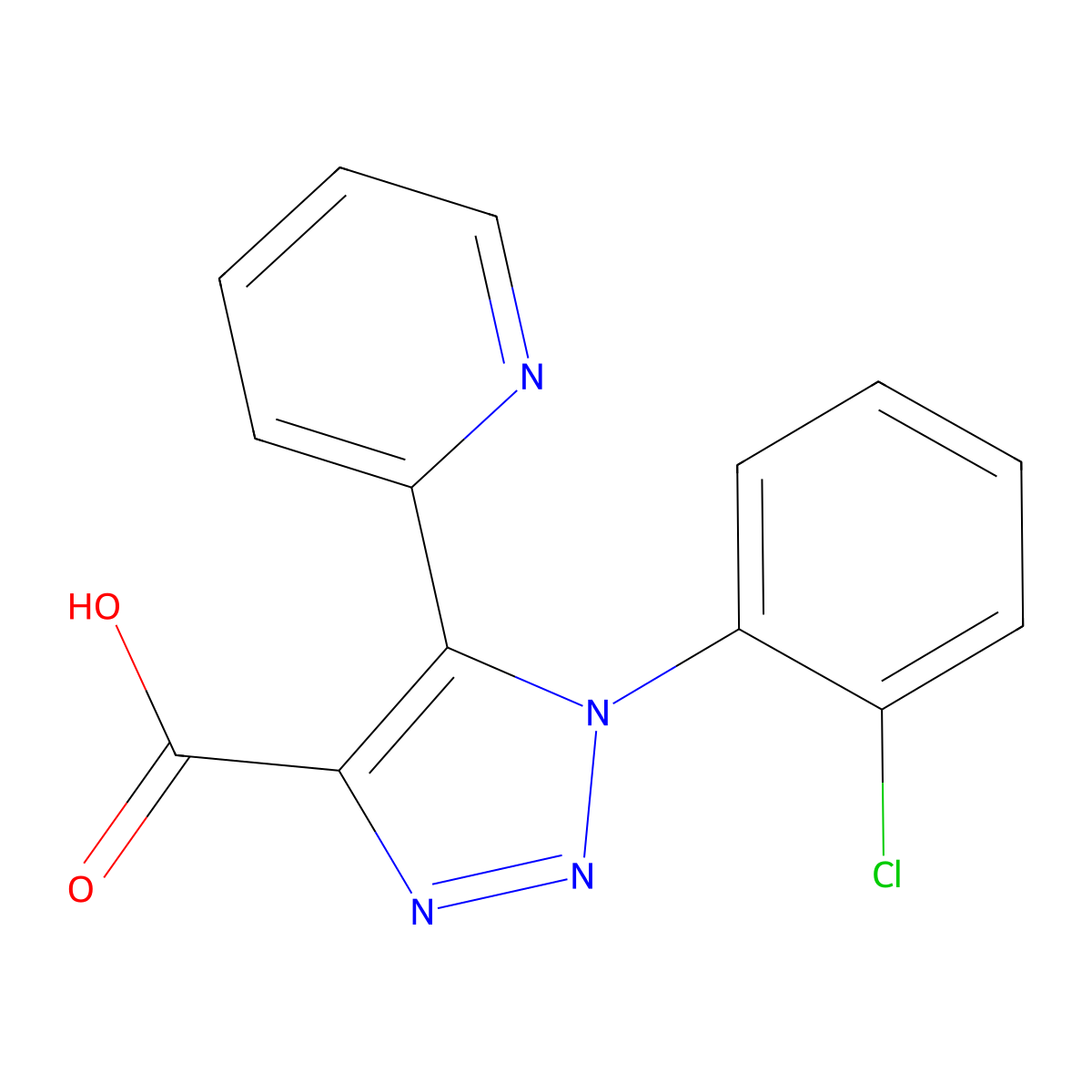 1-(2-chlorophenyl)-5-(pyridin-2-yl)-1H-1,2,3-triazole-4-carboxylic acid molecular structure, CAS 1400540-05-7