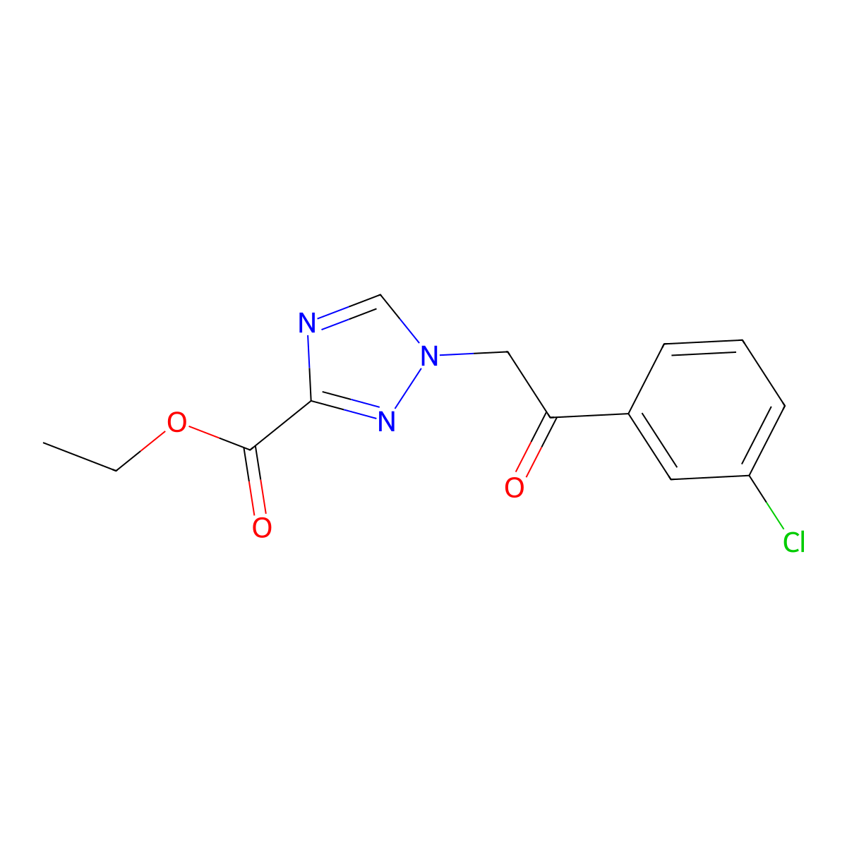 ethyl 1-[2-(3-chlorophenyl)-2-oxoethyl]-1H-1,2,4-triazole-3-carboxylate molecular structure, CAS 1400540-35-3