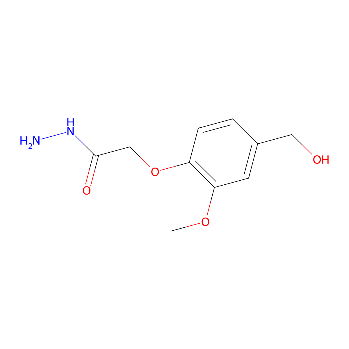 2-[4-(Hydroxymethyl)-2-methoxyphenoxy]acetohydrazide molecular structure, CAS 1400540-38-6
