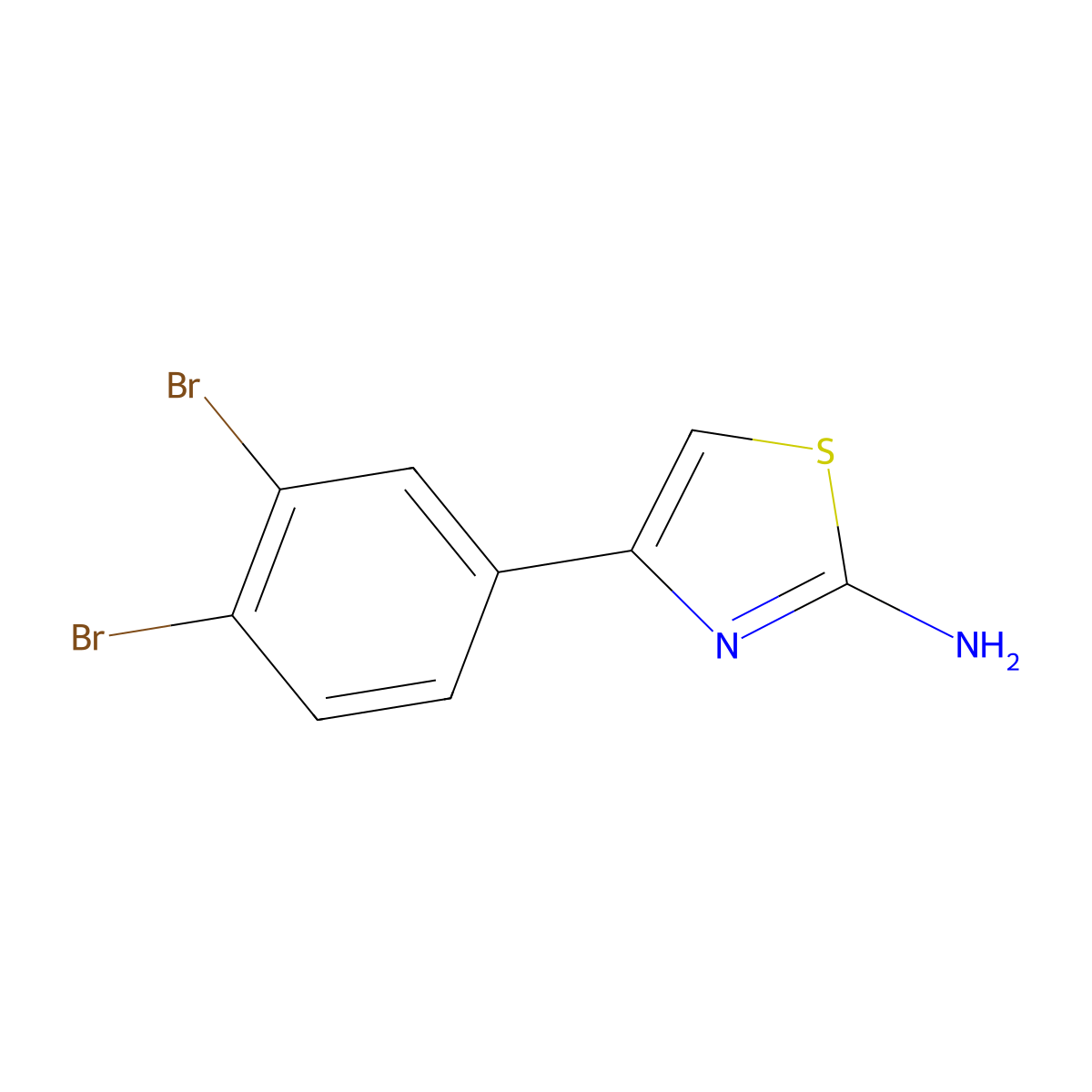 4-(3,4-Dibromophenyl)-1,3-thiazol-2-amine molecular structure, CAS 1400540-40-0