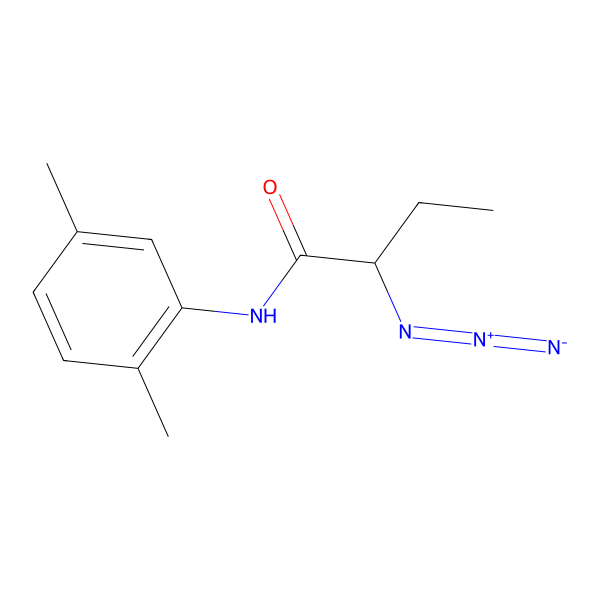 2-azido-N-(2,5-dimethylphenyl)butanamide molecular structure, CAS 1400540-43-3
