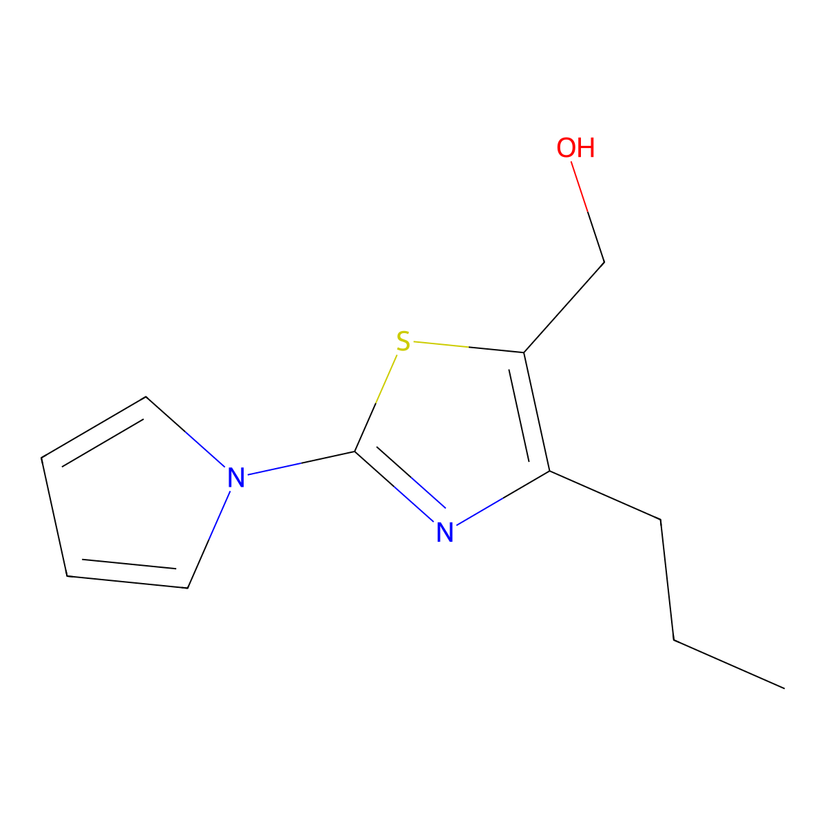 [4-propyl-2-(1H-pyrrol-1-yl)-1,3-thiazol-5-yl]methanol molecular structure, CAS 1400540-67-1