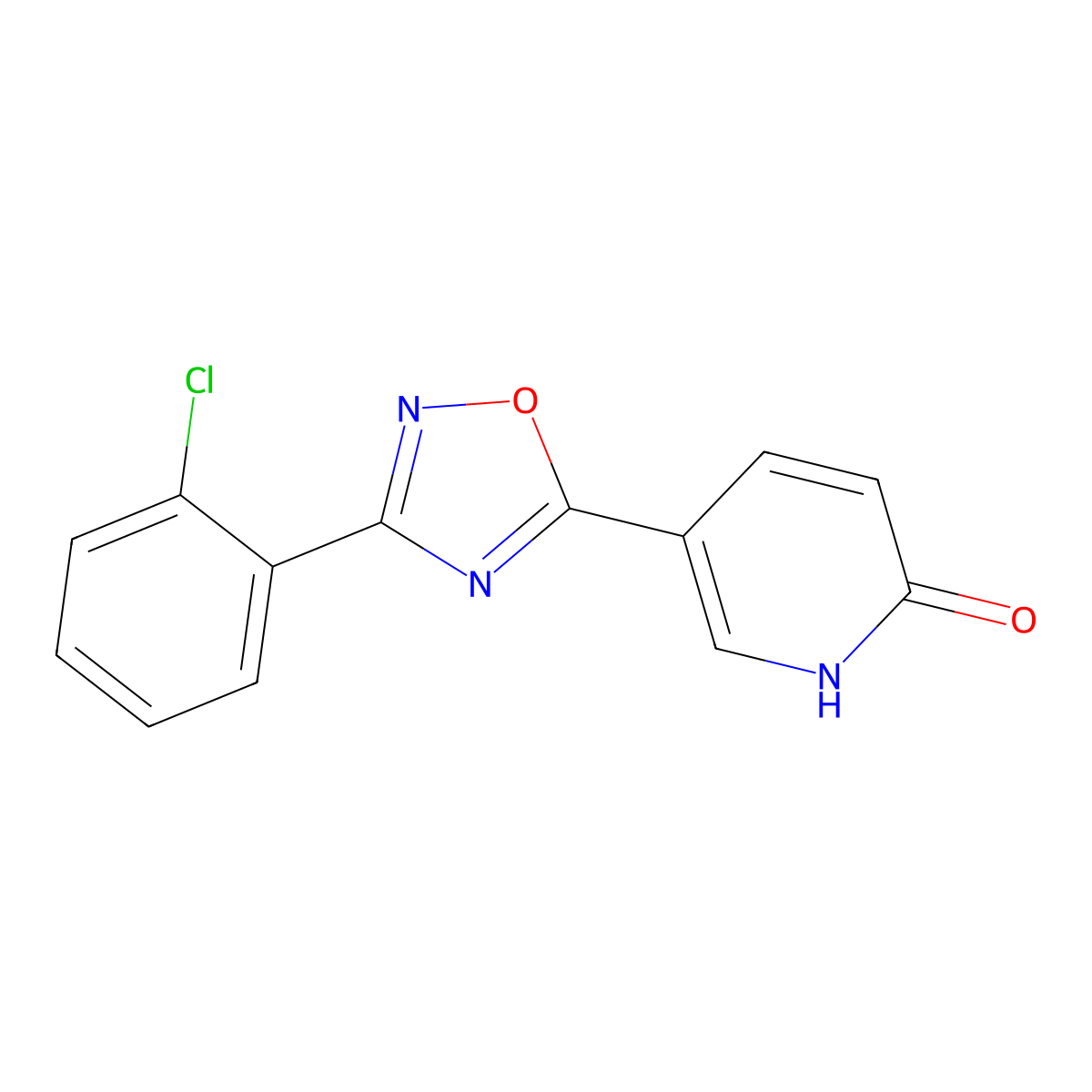 5-[3-(2-chlorophenyl)-1,2,4-oxadiazol-5-yl]pyridin-2(1H)-one molecular structure, CAS 1400540-72-8