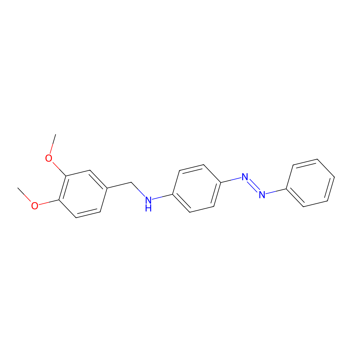 N-(3,4-dimethoxybenzyl)-4-[(E)-phenyldiazenyl]aniline molecular structure, CAS 1400561-41-2