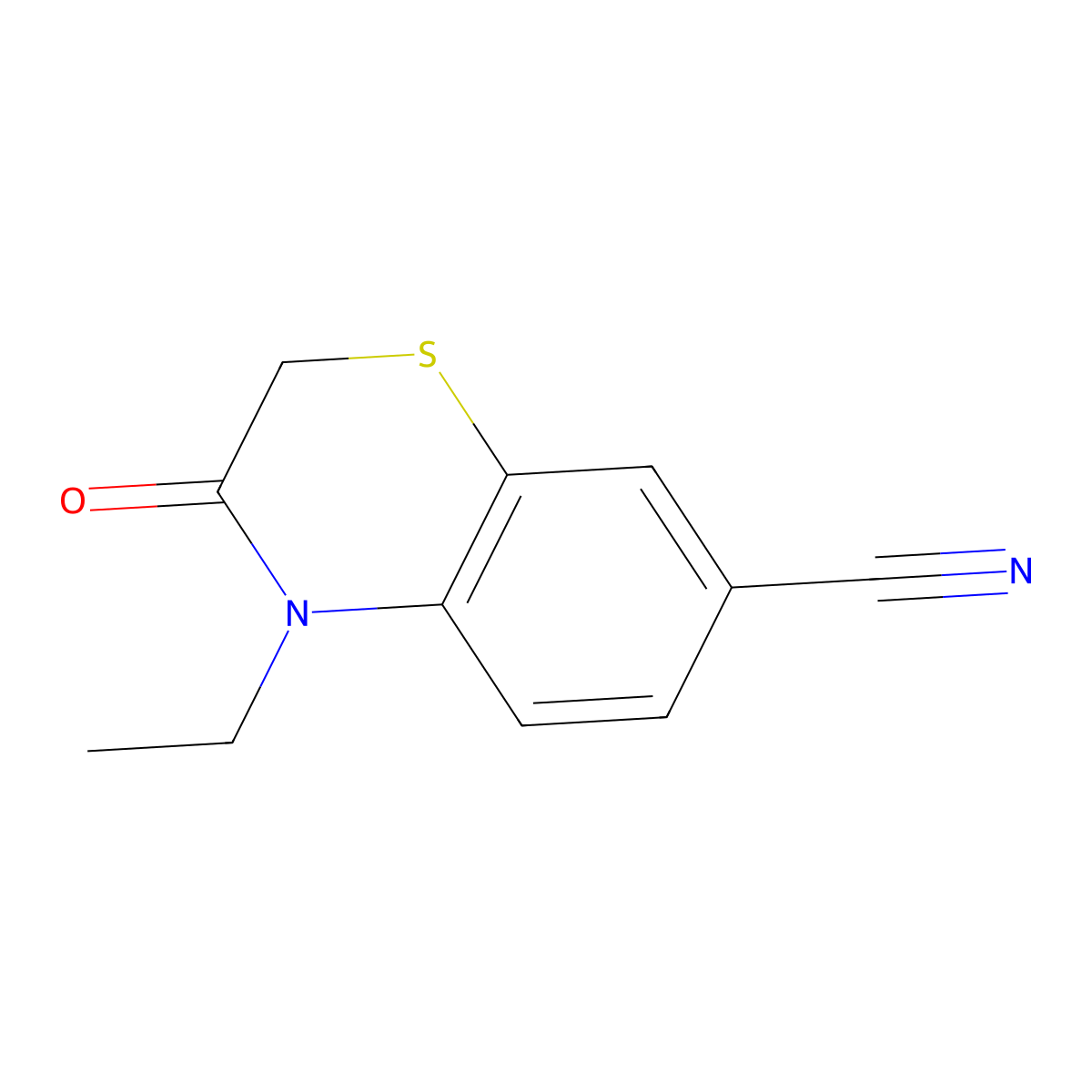 4-Ethyl-3-oxo-3,4-dihydro-2H-benzo[B][1,4]thiazine-7-carbonitrile molecular structure, CAS 1400566-15-5