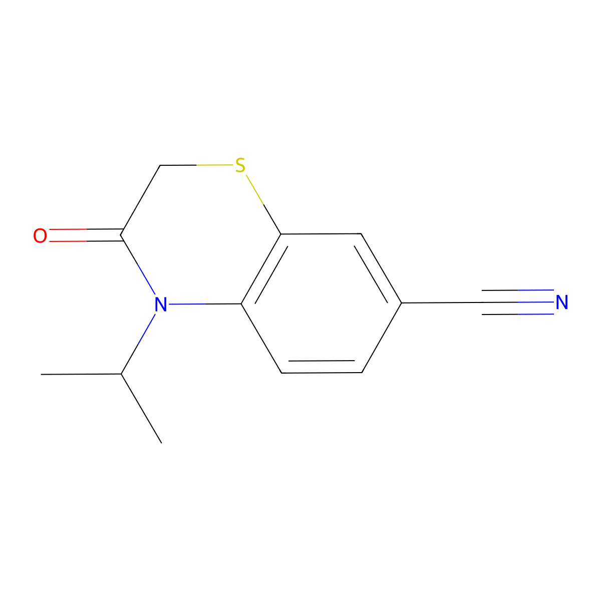 4-Isopropyl-3-oxo-3,4-dihydro-2H-benzo[B][1,4]thiazine-7-carbonitrile molecular structure, CAS 1400566-16-6