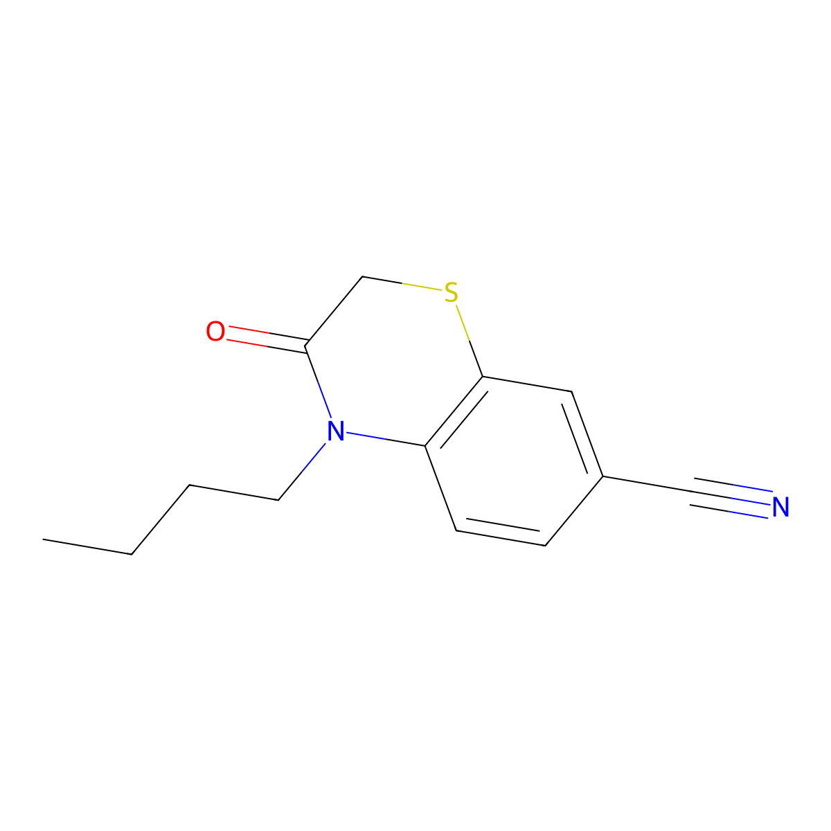 4-Butyl-3-oxo-3,4-dihydro-2H-benzo[B][1,4]thiazine-7-carbonitrile molecular structure, CAS 1400566-17-7