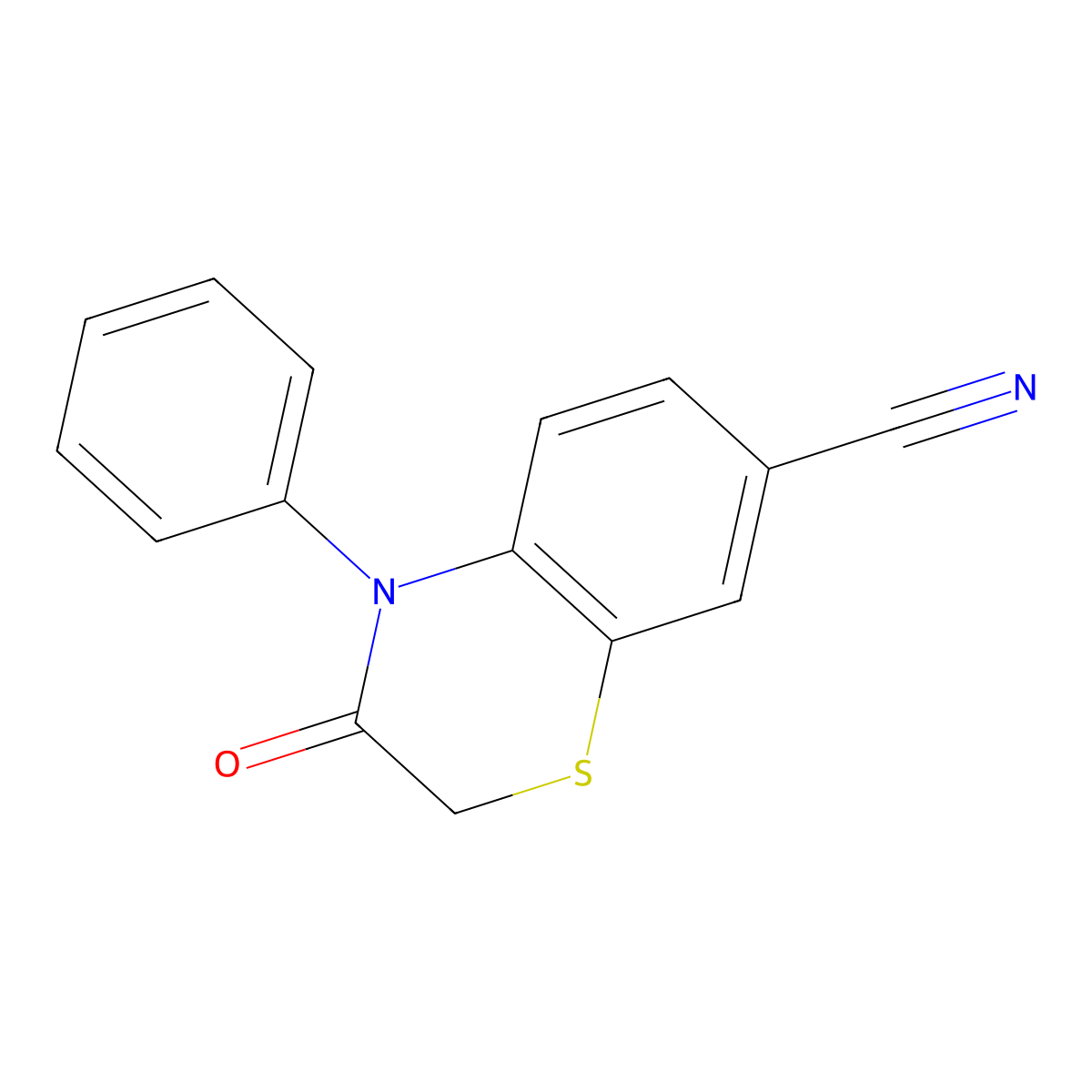 3-Oxo-4-phenyl-3,4-dihydro-2H-benzo[B][1,4]thiazine-7-carbonitrile molecular structure, CAS 1400566-20-2