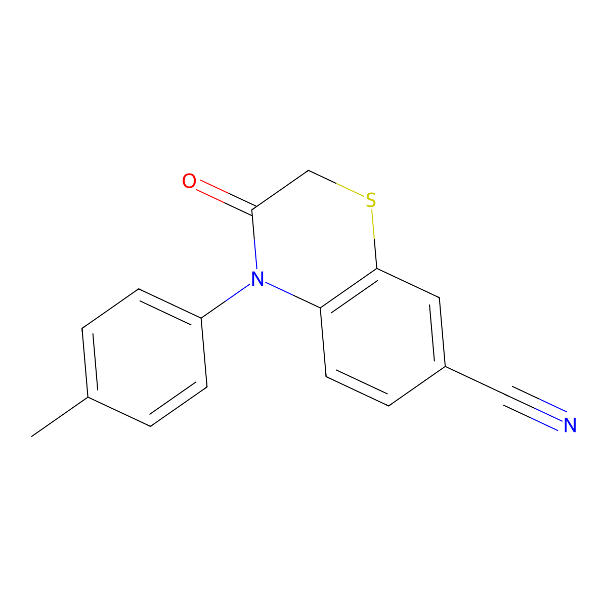 3-Oxo-4-(P-tolyl)-3,4-dihydro-2H-benzo[B][1,4]thiazine-7-carbonitrile molecular structure, CAS 1400566-21-3