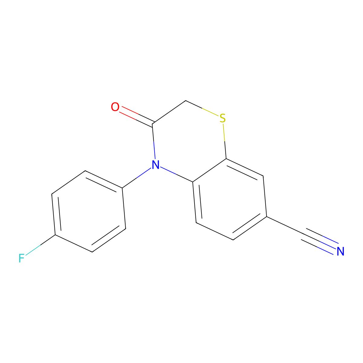 4-(4-Fluorophenyl)-3-oxo-3,4-dihydro-2H-benzo[B][1,4]thiazine-7-carbonitrile molecular structure, CAS 1400566-23-5