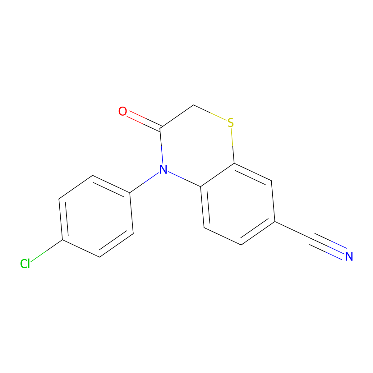 4-(4-Chlorophenyl)-3-oxo-3,4-dihydro-2H-benzo[B][1,4]thiazine-7-carbonitrile molecular structure, CAS 1400566-24-6