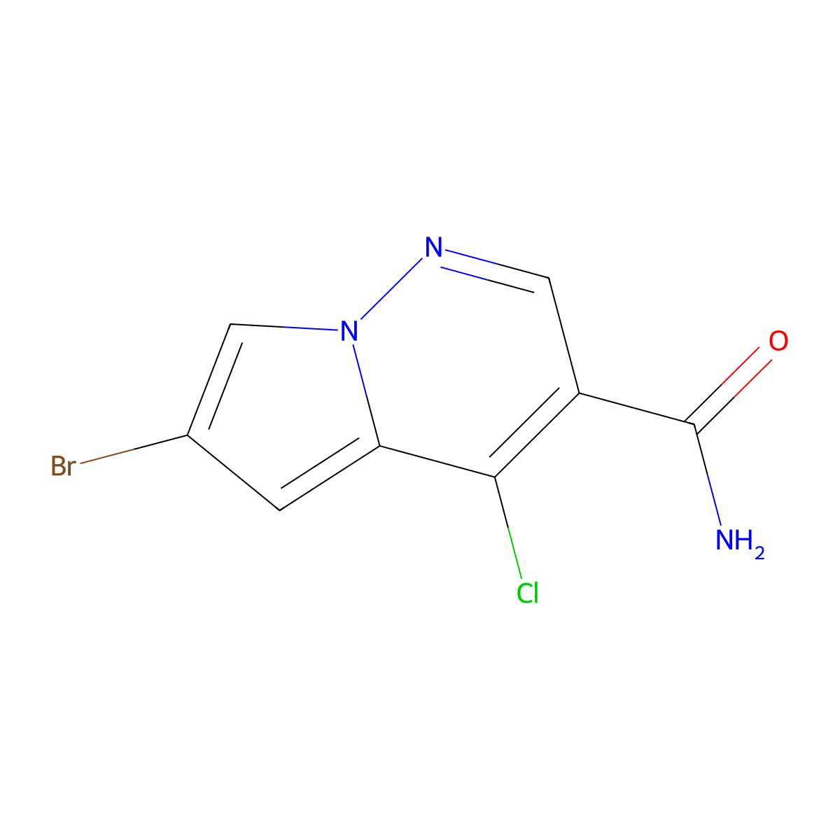 6-Bromo-4-chloropyrrolo[1,2-b]pyridazine-3-carboxamide molecular structure, CAS 1400580-11-1