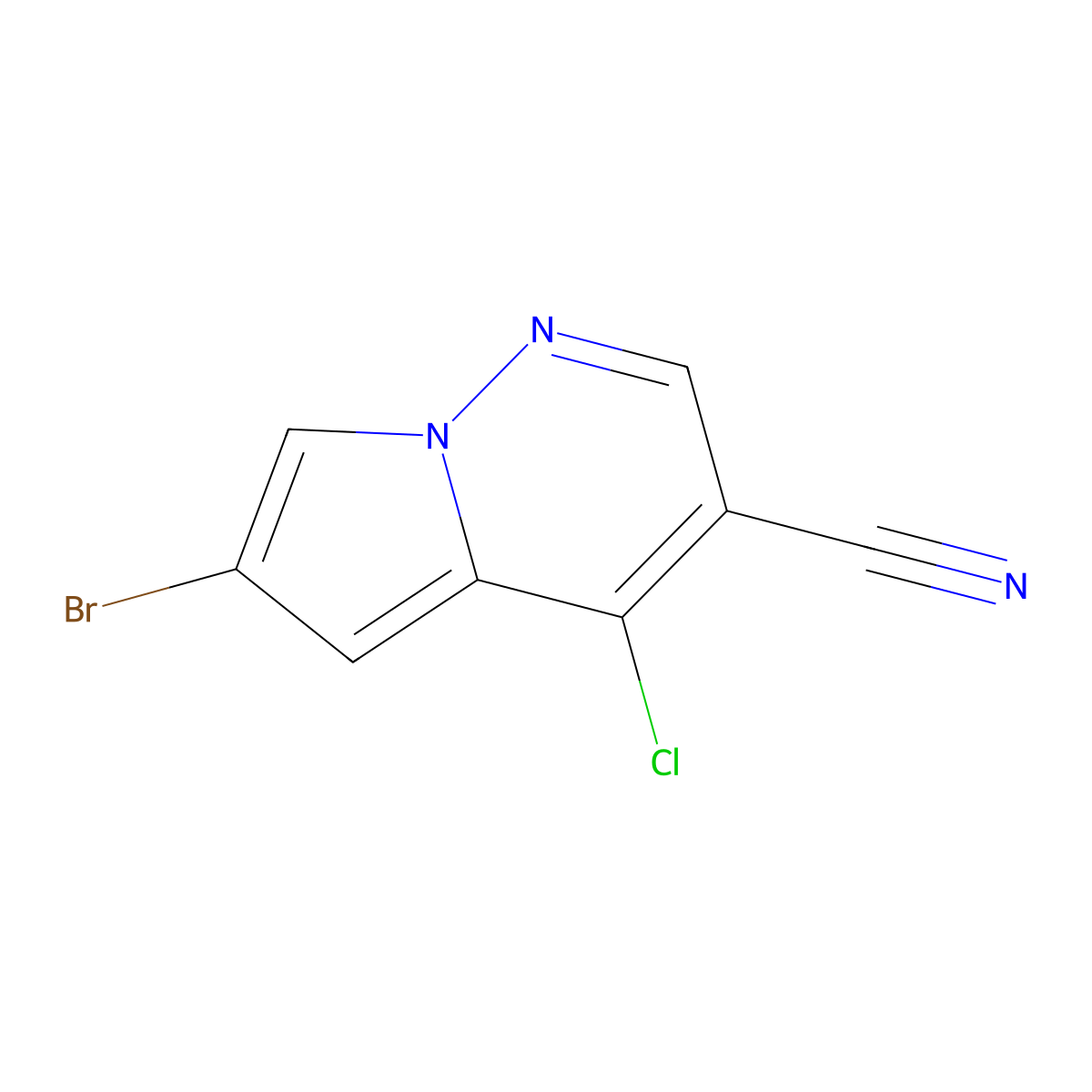 6-Bromo-4-chloropyrrolo[1,2-b]pyridazine-3-carbonitrile molecular structure, CAS 1400580-14-4