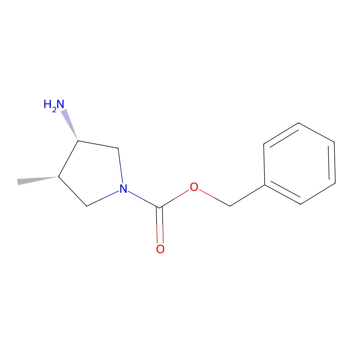 (3S,4S)-benzyl 3-amino-4-methylpyrrolidine-1-carboxylate molecular structure, CAS 1400580-20-2