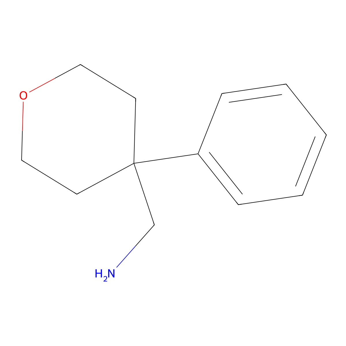 1-(4-Phenyloxan-4-yl)methanamine molecular structure, CAS 14006-32-7