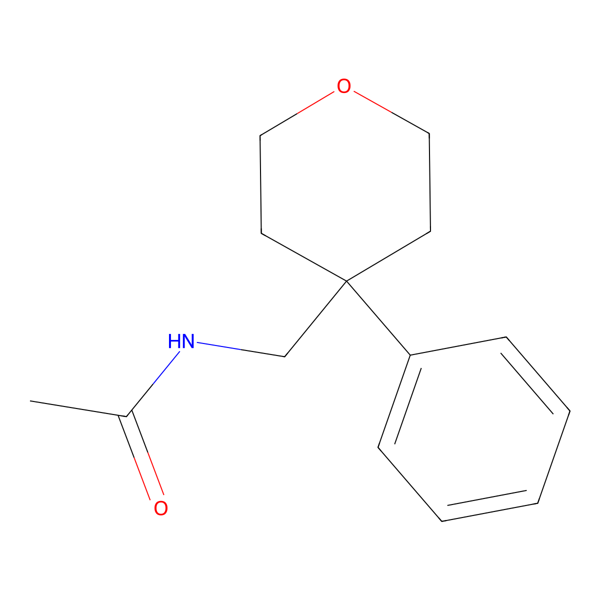 N-[(4-phenyloxan-4-yl)methyl]acetamide molecular structure, CAS 14006-33-8