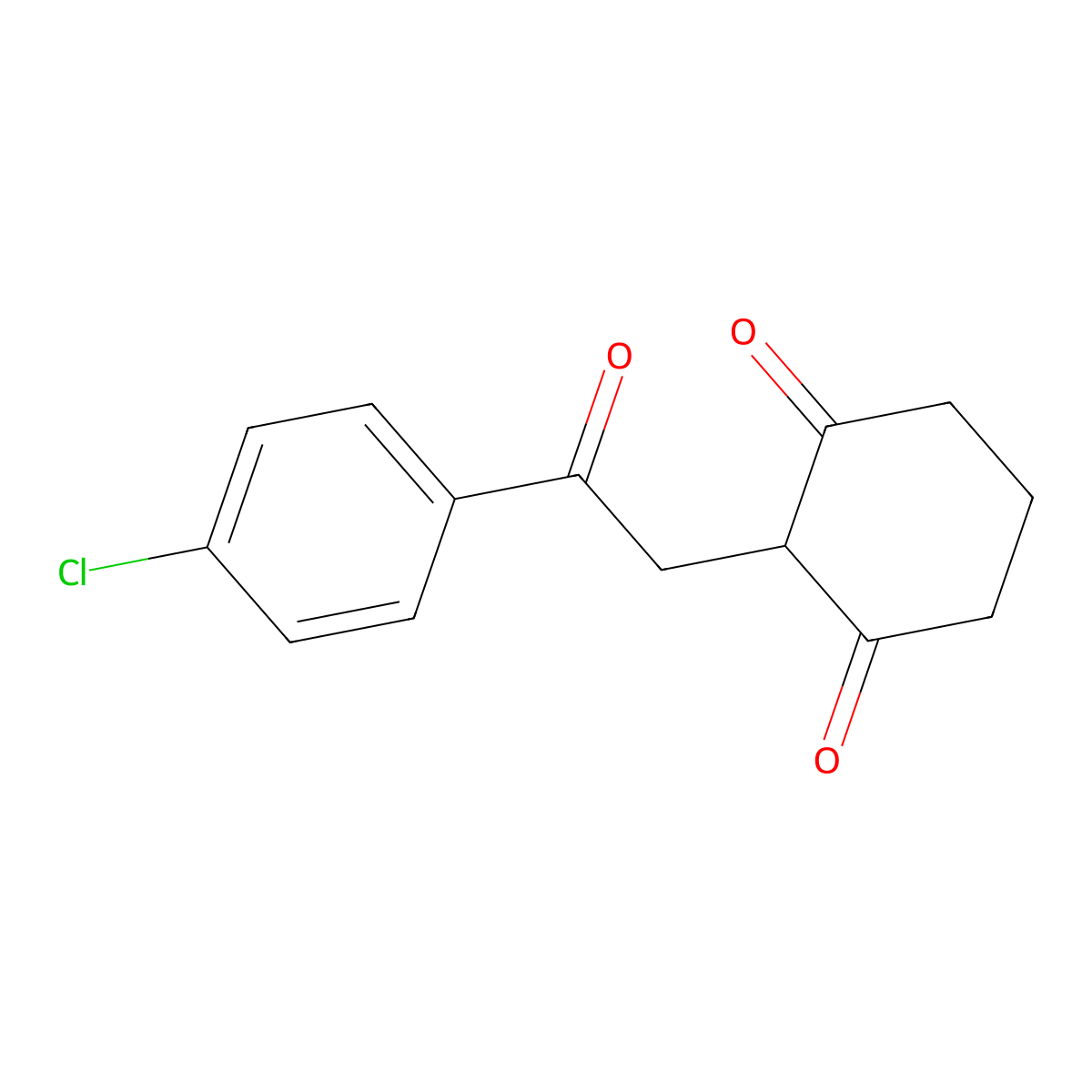 2-[2-(4-Chlorophenyl)-2-oxoethyl]cyclohexane-1,3-dione molecular structure, CAS 14006-75-8