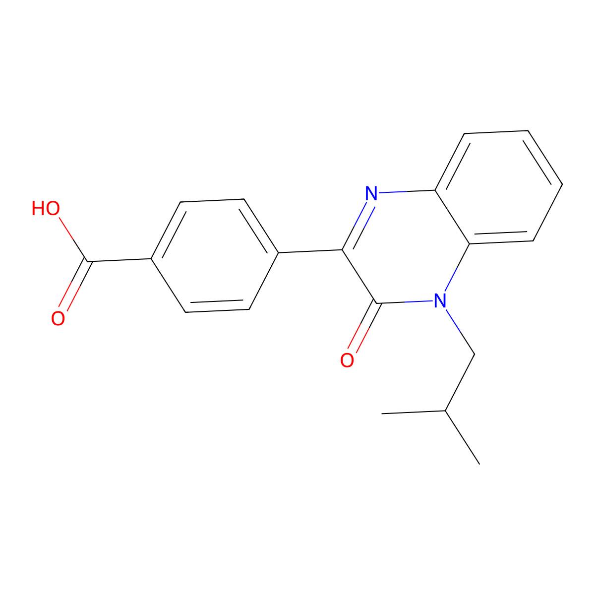 4-(4-Isobutyl-3-oxo-3,4-dihydro-2-quinoxalinyl)benzoic acid molecular structure, CAS 1400635-58-6