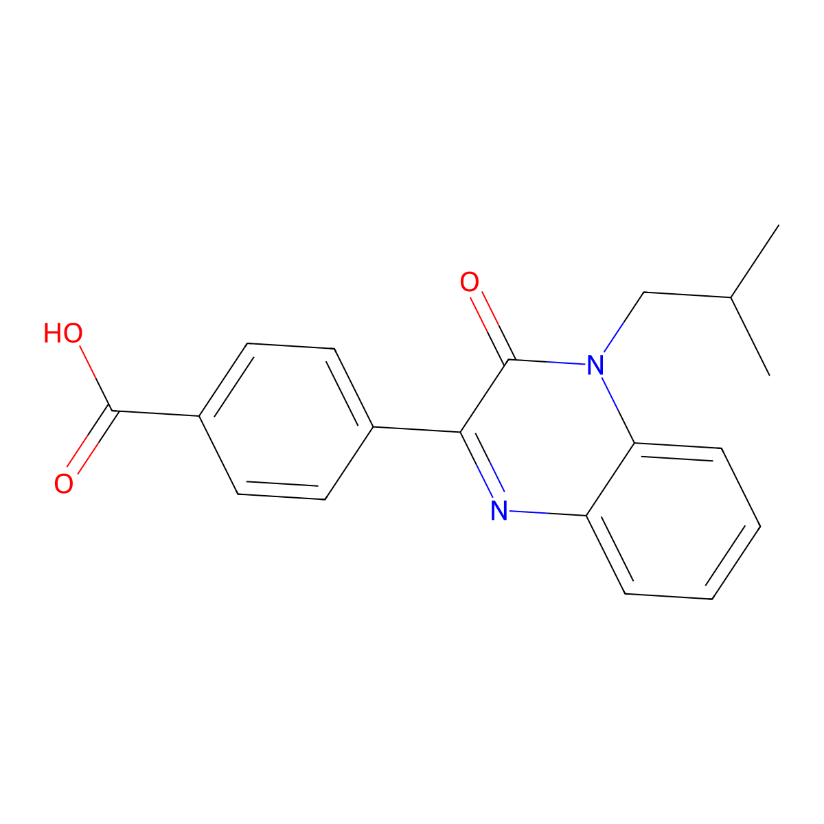 4-(4-Isobutyl-3-oxo-3,4-dihydro-2-quinoxalinyl)benzoic acid molecular structure, CAS 1400635-58-6