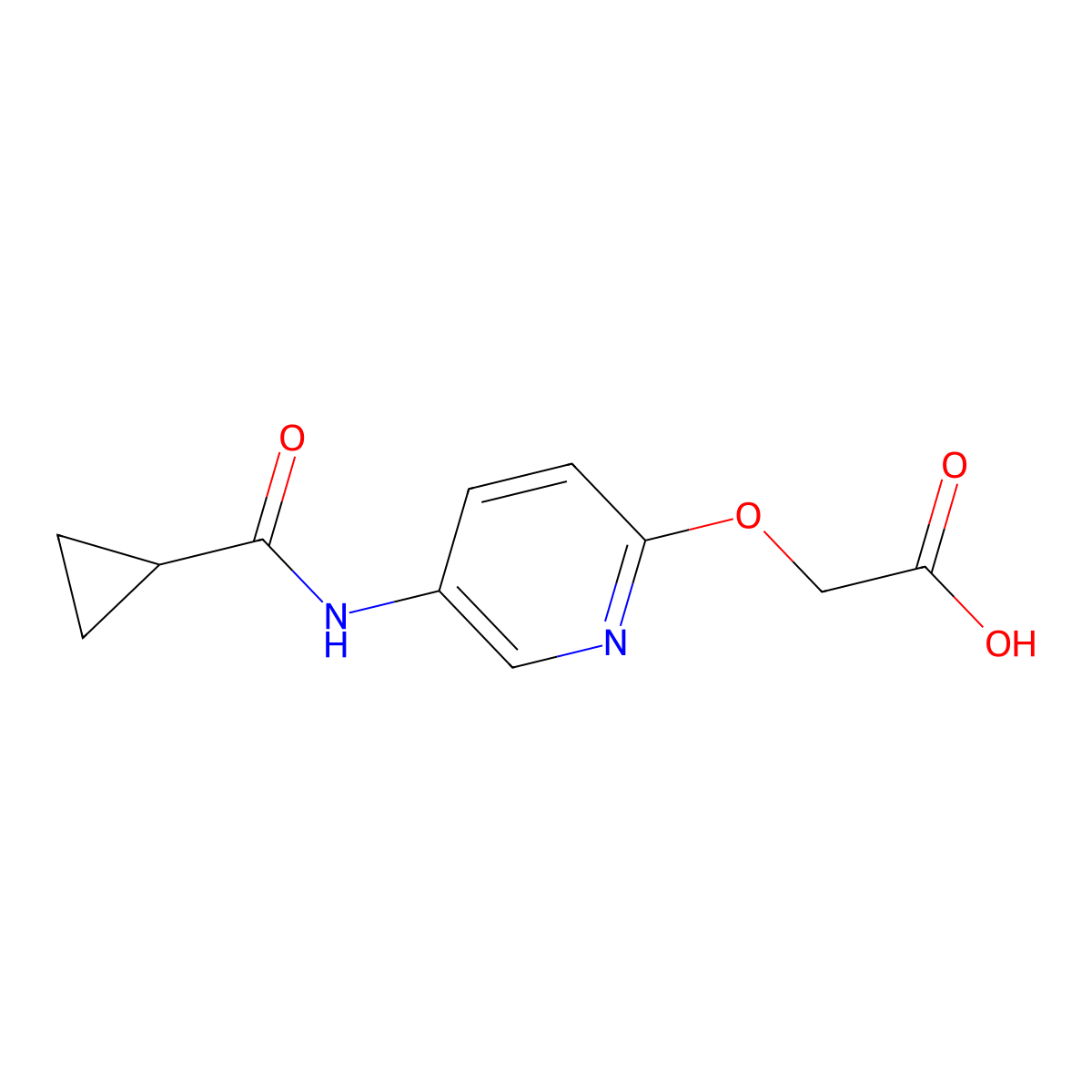 2-({5-[(Cyclopropylcarbonyl)amino]-2-pyridyl}oxy)acetic acid molecular structure, CAS 1400635-67-7