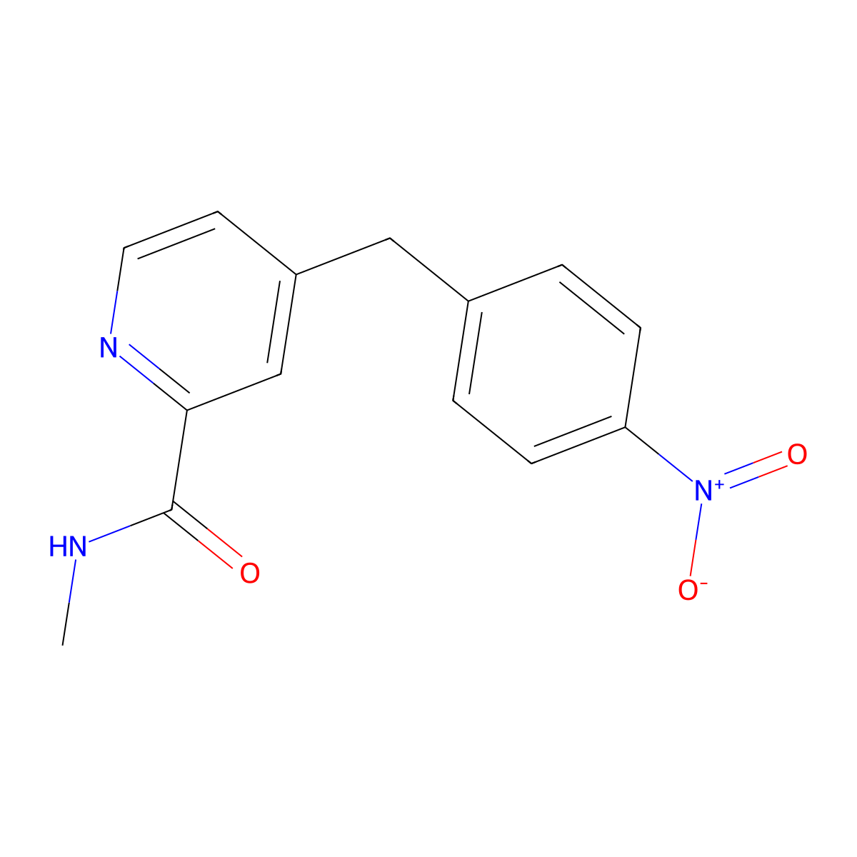 N-methyl-4-(4-nitrobenzyl)-2-pyridinecarboxamide molecular structure, CAS 1400635-72-4