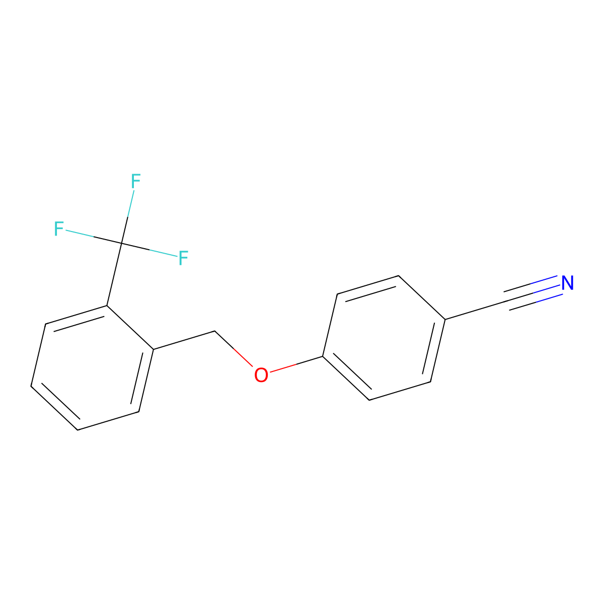 4-{[2-(Trifluoromethyl)benzyl]oxy}benzonitrile molecular structure, CAS 1400635-73-5
