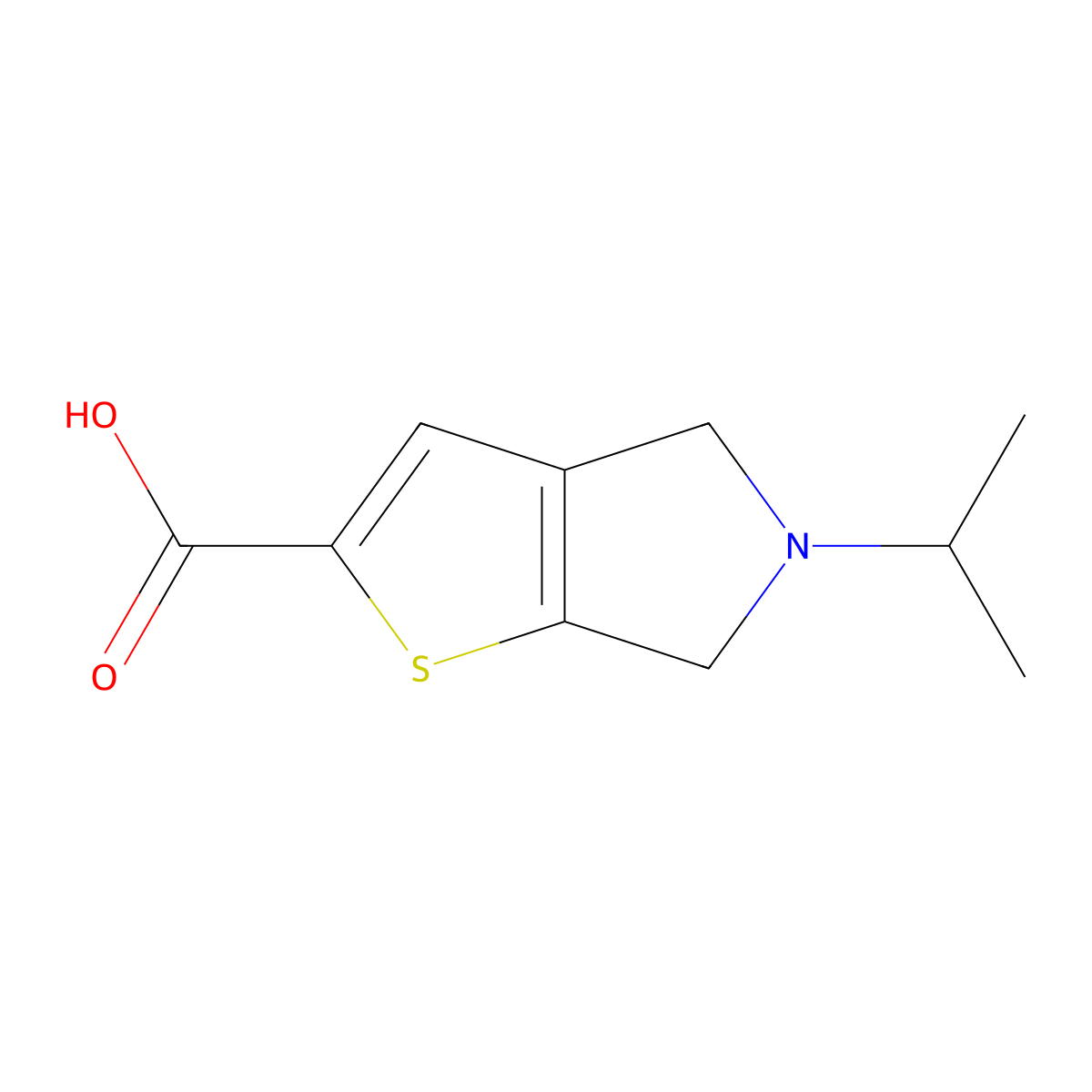 5-Isopropyl-5,6-dihydro-4H-thieno[2,3-c]pyrrole-2-carboxylic acid molecular structure, CAS 1400635-79-1