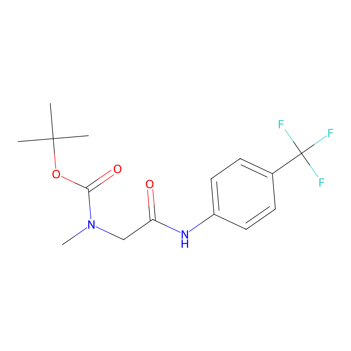 tert-butyl N-methyl-N-{2-oxo-2-[4-(trifluoromethyl)anilino]ethyl}carbamate molecular structure, CAS 1400635-95-1