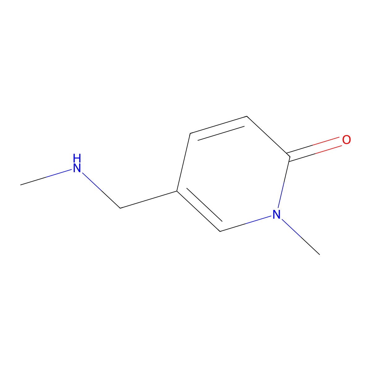 1-methyl-5-[(methylamino)methyl]pyridin-2(1H)-one molecular structure, CAS 1400636-20-5