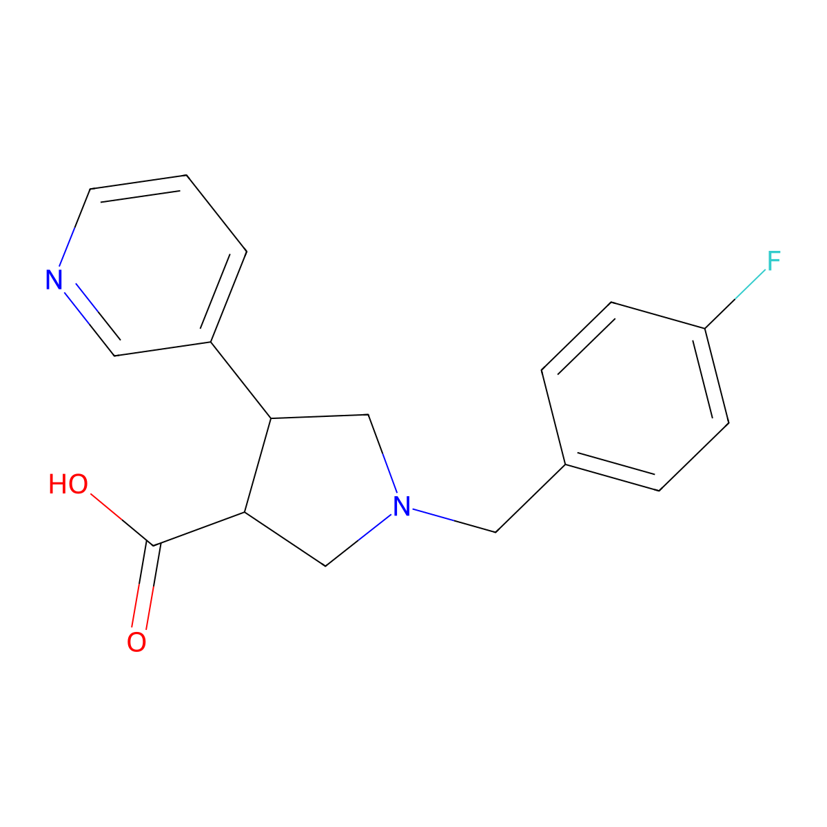 1-(4-Fluorobenzyl)-4-(3-pyridyl)-3-pyrrolidinecarboxylic acid molecular structure, CAS 1400636-28-3