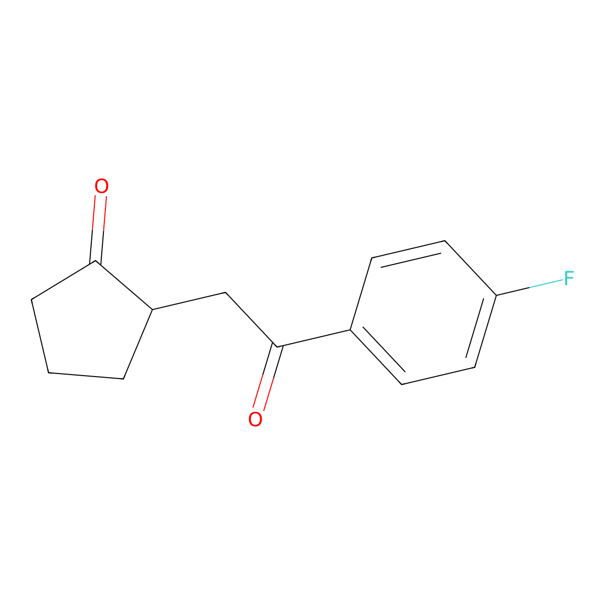 2-[2-(4-Fluorophenyl)-2-oxoethyl]cyclopentanone molecular structure, CAS 1400636-29-4