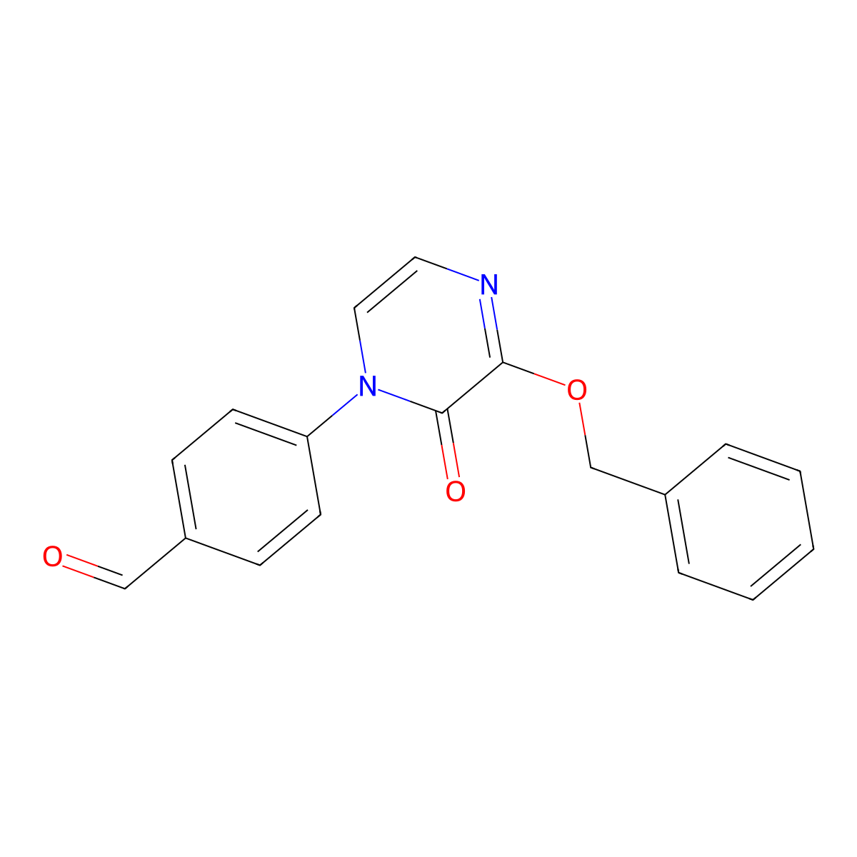 4-[3-(benzyloxy)-2-oxo-1(2H)-pyrazinyl]benzaldehyde molecular structure, CAS 1400636-35-2