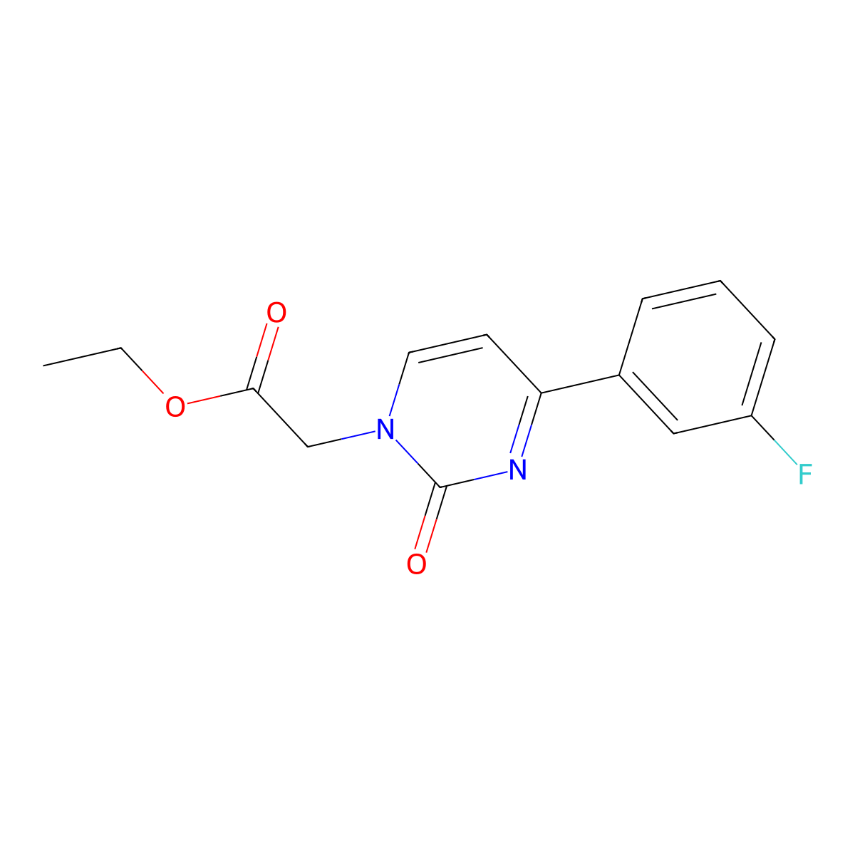 ethyl 2-[4-(3-fluorophenyl)-2-oxo-1(2H)-pyrimidinyl]acetate molecular structure, CAS 1400636-36-3