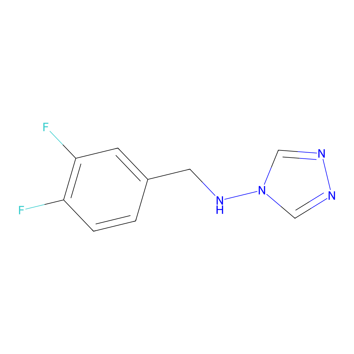 N-(3,4-difluorobenzyl)-4H-1,2,4-triazol-4-amine molecular structure, CAS 1400636-42-1