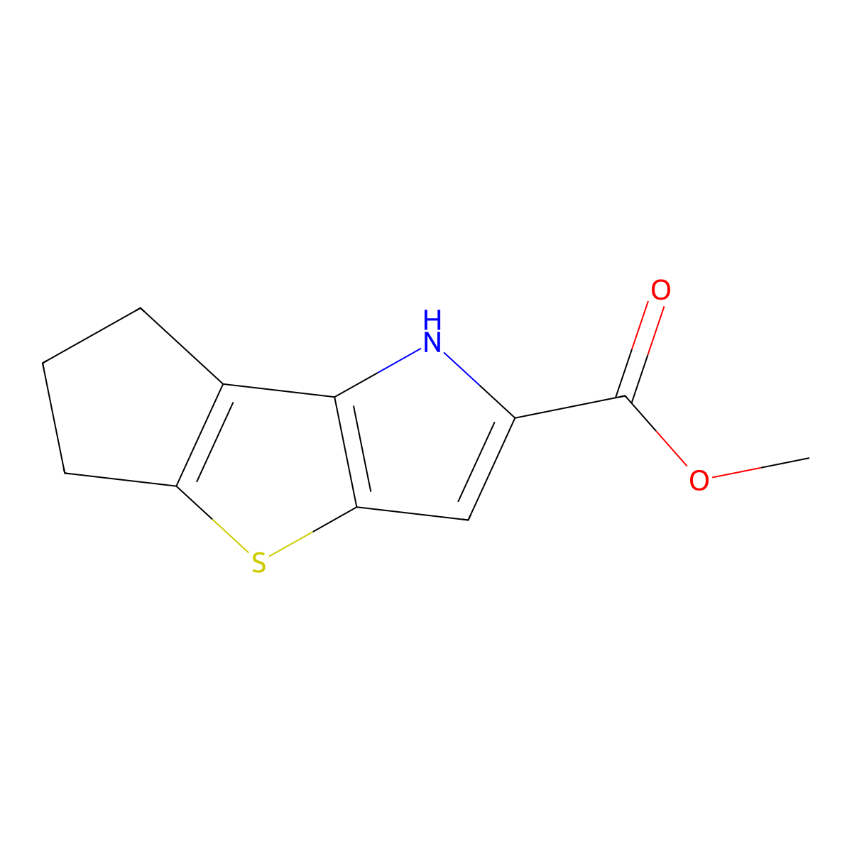 Methyl 1,5,6,7-tetrahydrocyclopenta[4,5]thieno[3,2-b]pyrrole-2-carboxylate molecular structure, CAS 1400636-50-1