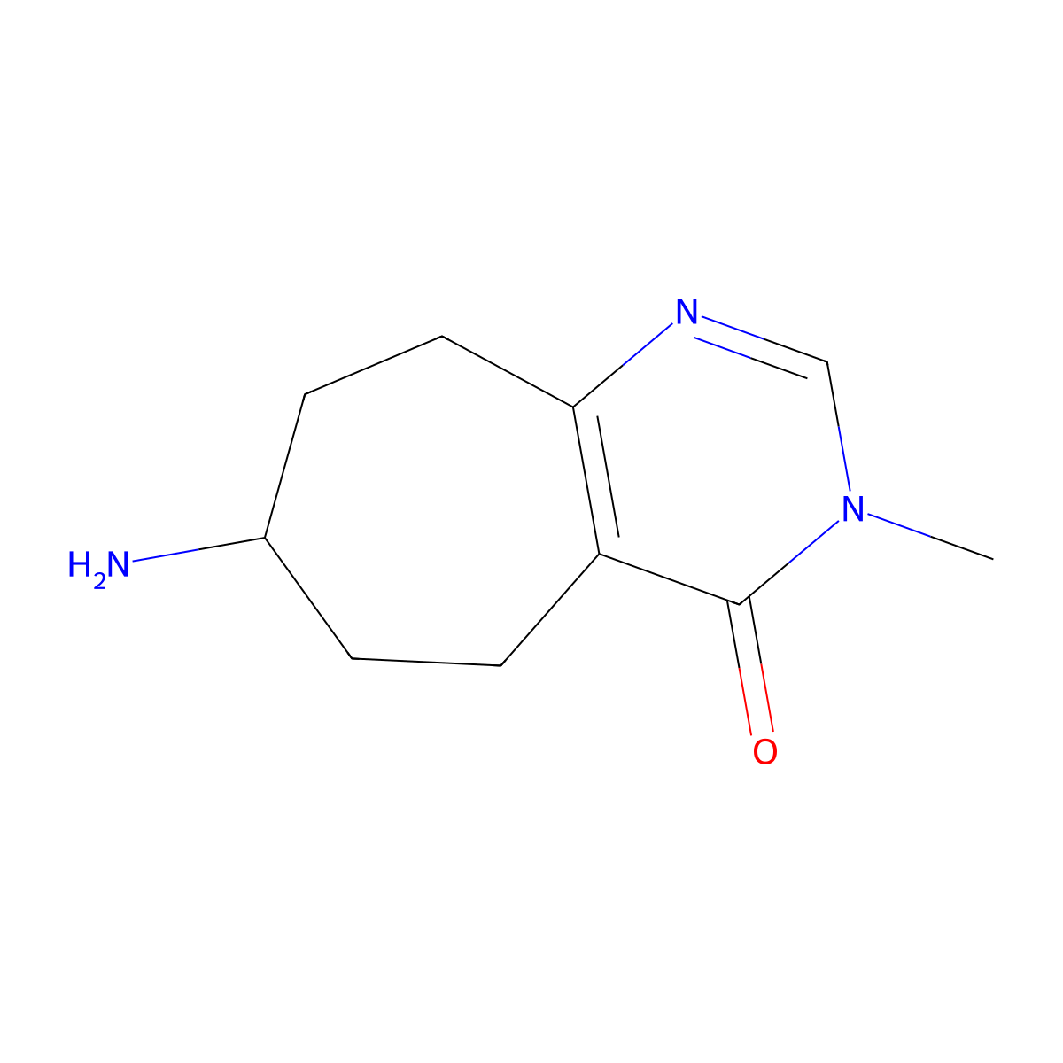 7-amino-3-methyl-3,5,6,7,8,9-hexahydro-4H-cyclohepta[d]pyrimidin-4-one molecular structure, CAS 1400636-53-4