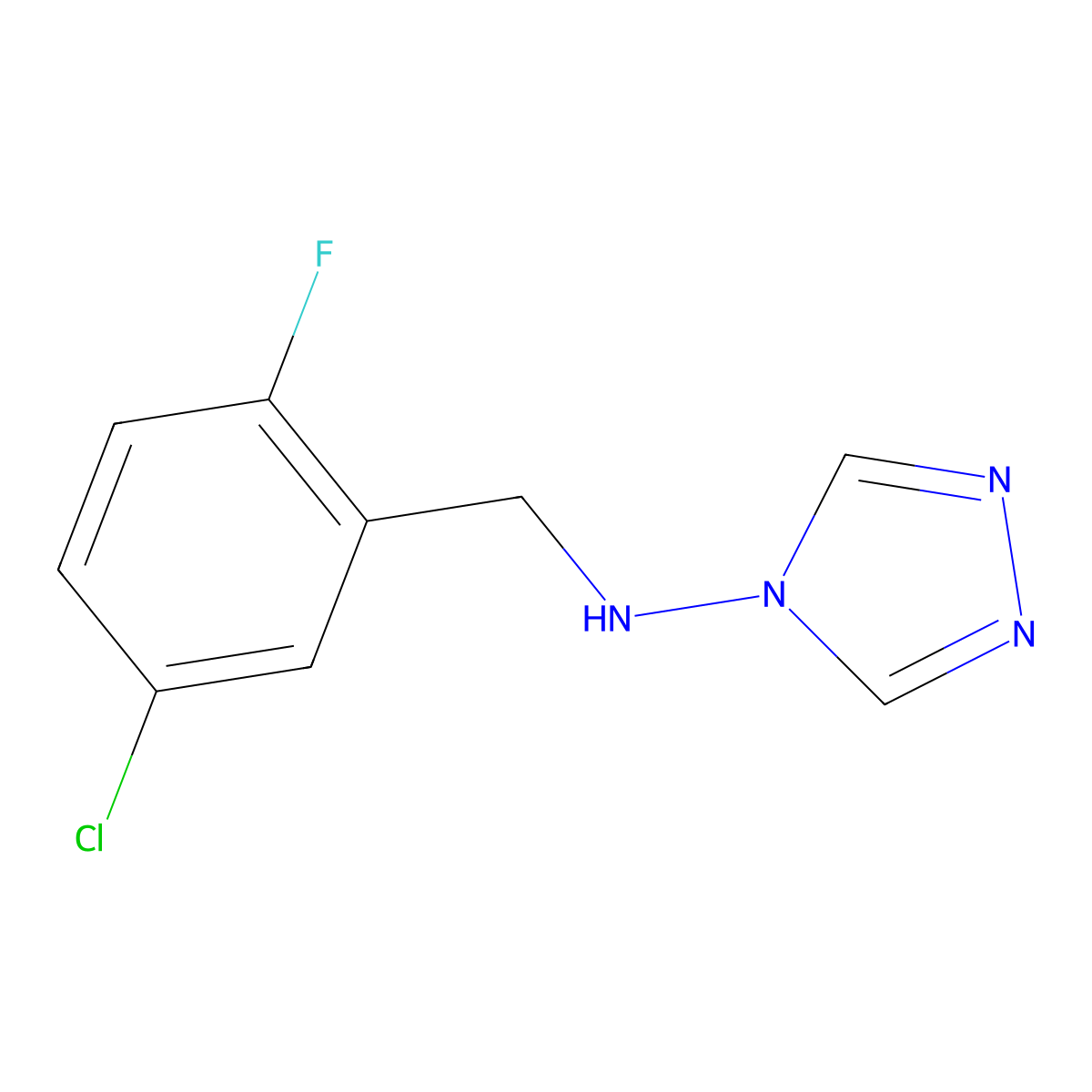 N-(5-chloro-2-fluorobenzyl)-4H-1,2,4-triazol-4-amine molecular structure, CAS 1400636-60-3