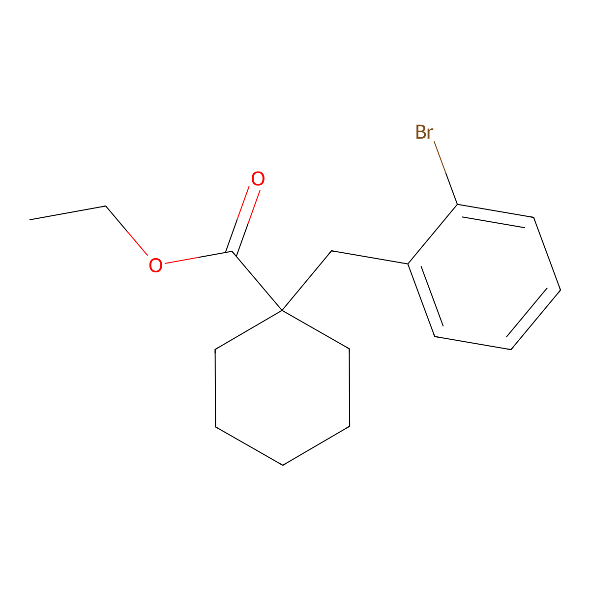 Ethyl 1-(2-bromobenzyl)-1-cyclohexanecarboxylate molecular structure, CAS 1400636-71-6