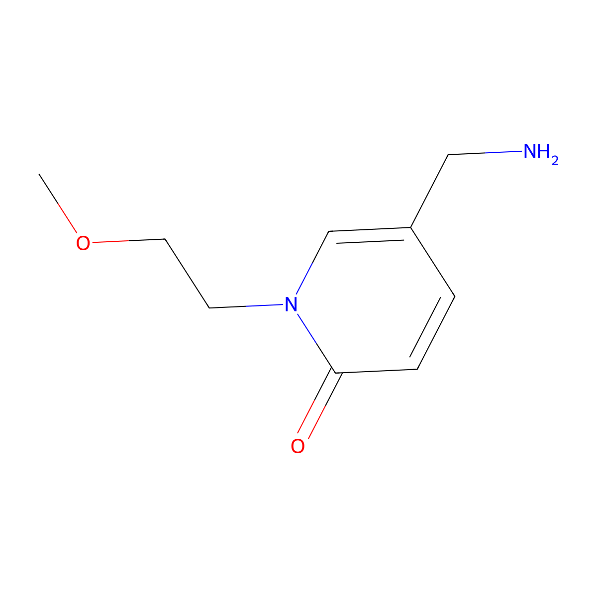 5-(aminomethyl)-1-(2-methoxyethyl)-2(1H)-pyridinone molecular structure, CAS 1400636-73-8