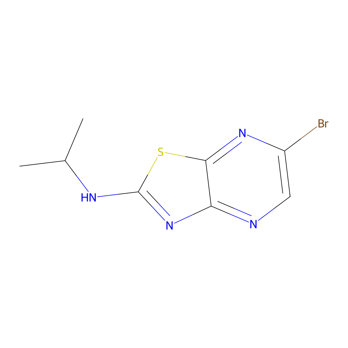 6-bromo-N-isopropyl[1,3]thiazolo[4,5-b]pyrazin-2-amine molecular structure, CAS 1400636-74-9