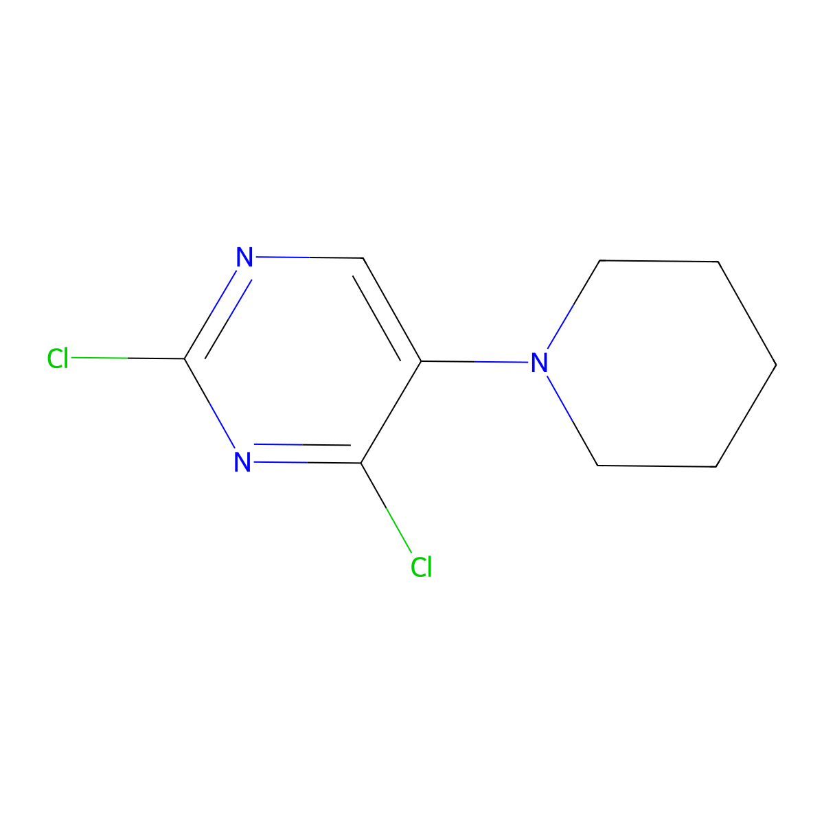 2,4-Dichloro-5-piperidinopyrimidine molecular structure, CAS 1400636-77-2