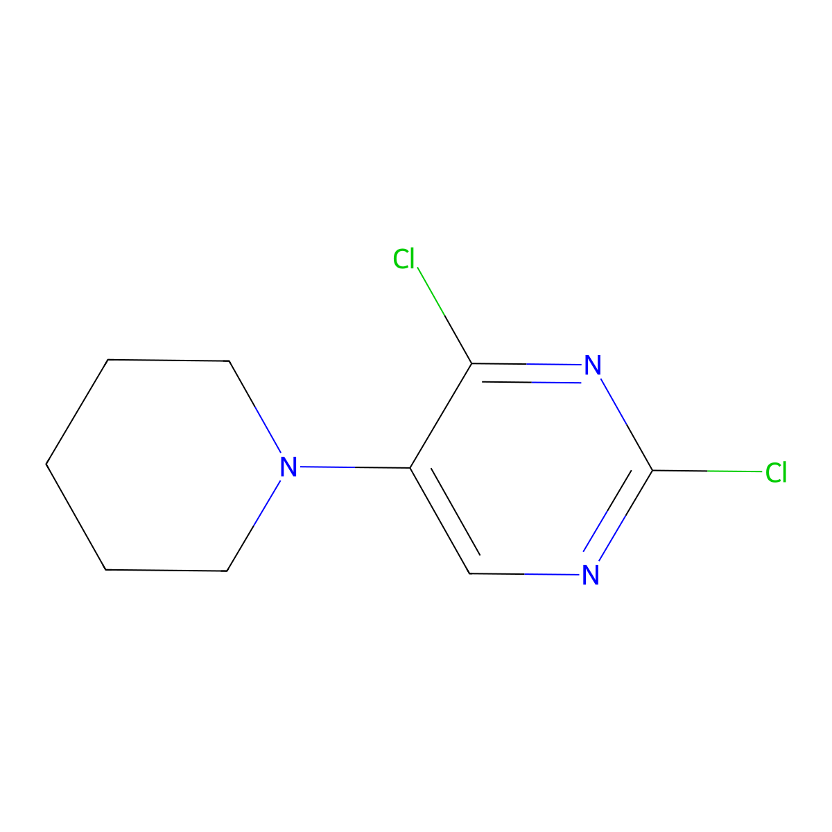 2,4-Dichloro-5-piperidinopyrimidine molecular structure, CAS 1400636-77-2
