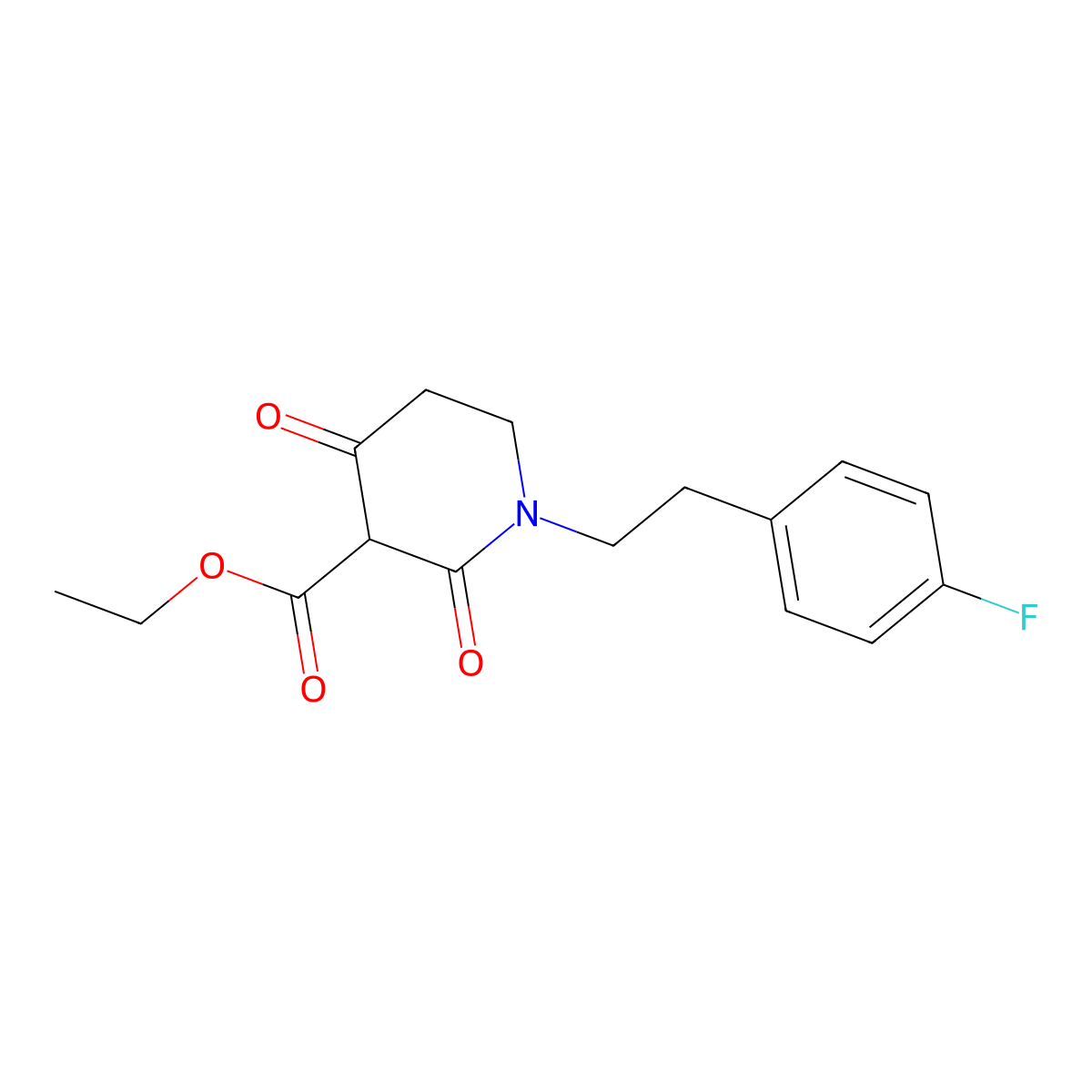 Ethyl 1-(2-(4-fluorophenyl)ethyl)-2,4-dioxopiperidine-3-carboxylate molecular structure, CAS 1400636-78-3