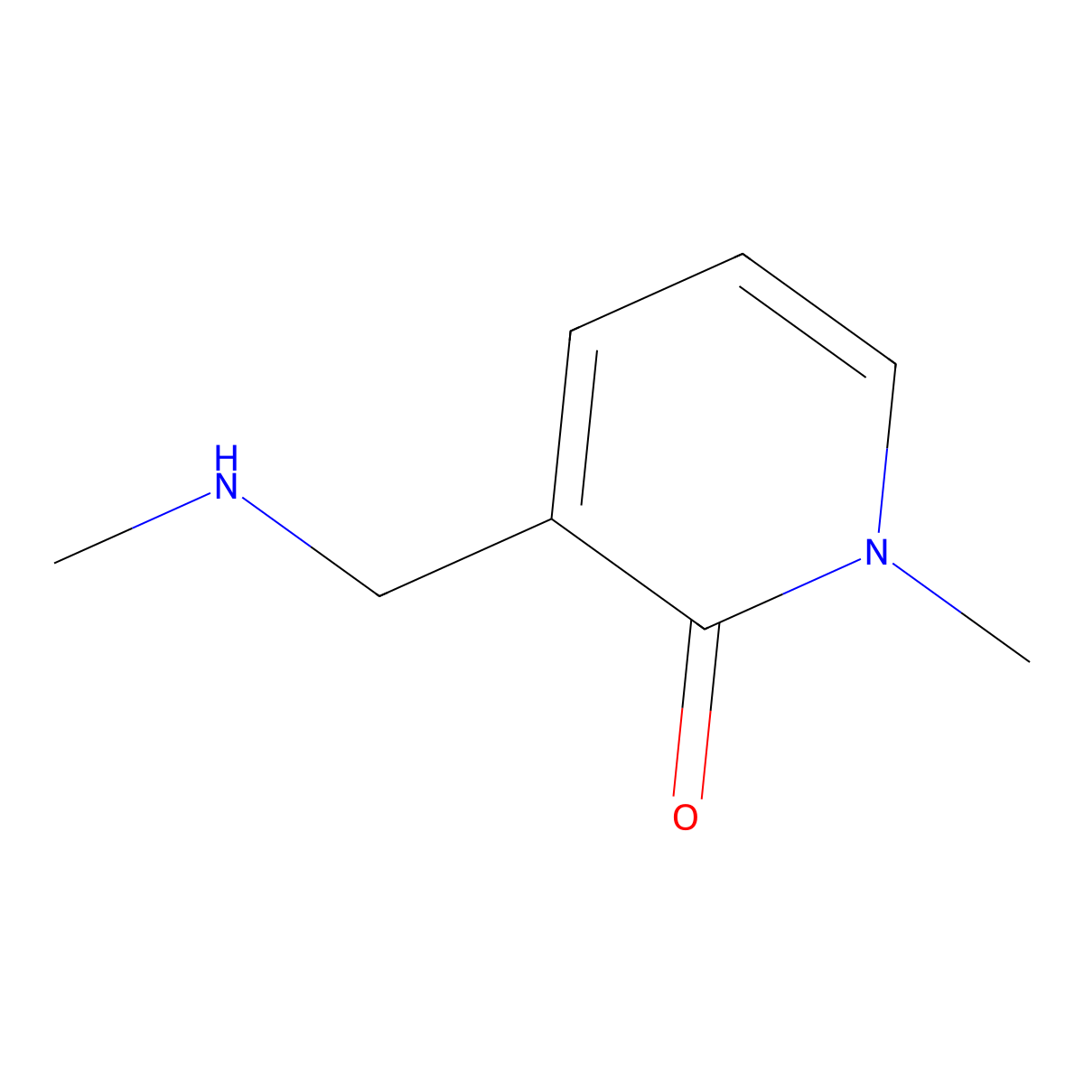 1-Methyl-3-((methylamino)methyl)pyridin-2(1H)-one molecular structure, CAS 1400636-79-4
