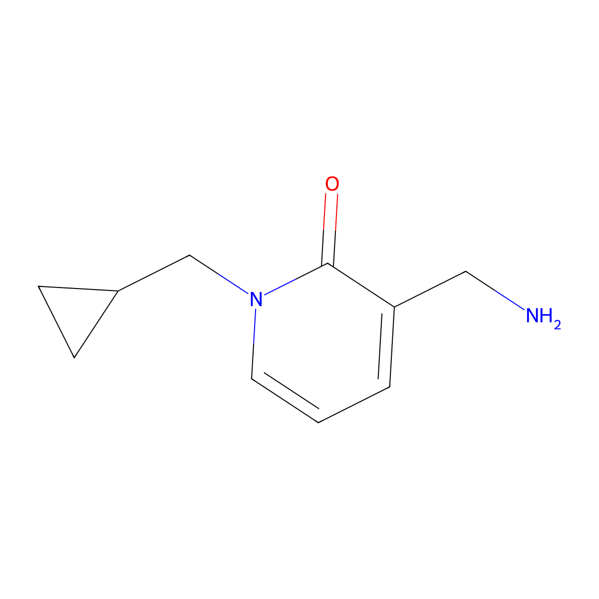 3-(Aminomethyl)-1-(cyclopropylmethyl)pyridin-2(1H)-one molecular structure, CAS 1400636-86-3